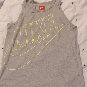 Nike Gray Tank Top with Yellow Logo